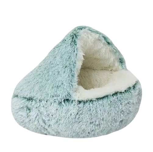 Green Cozy Plush Pet Bed – For Cats & Small Dogs - Pawfectos