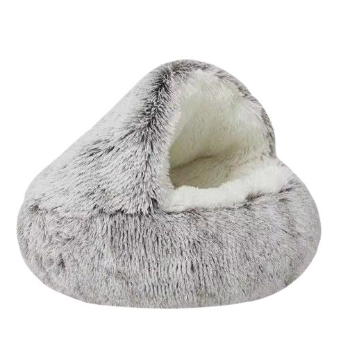 Brown Cozy Plush Pet Bed – For Cats & Small Dogs - Pawfectos