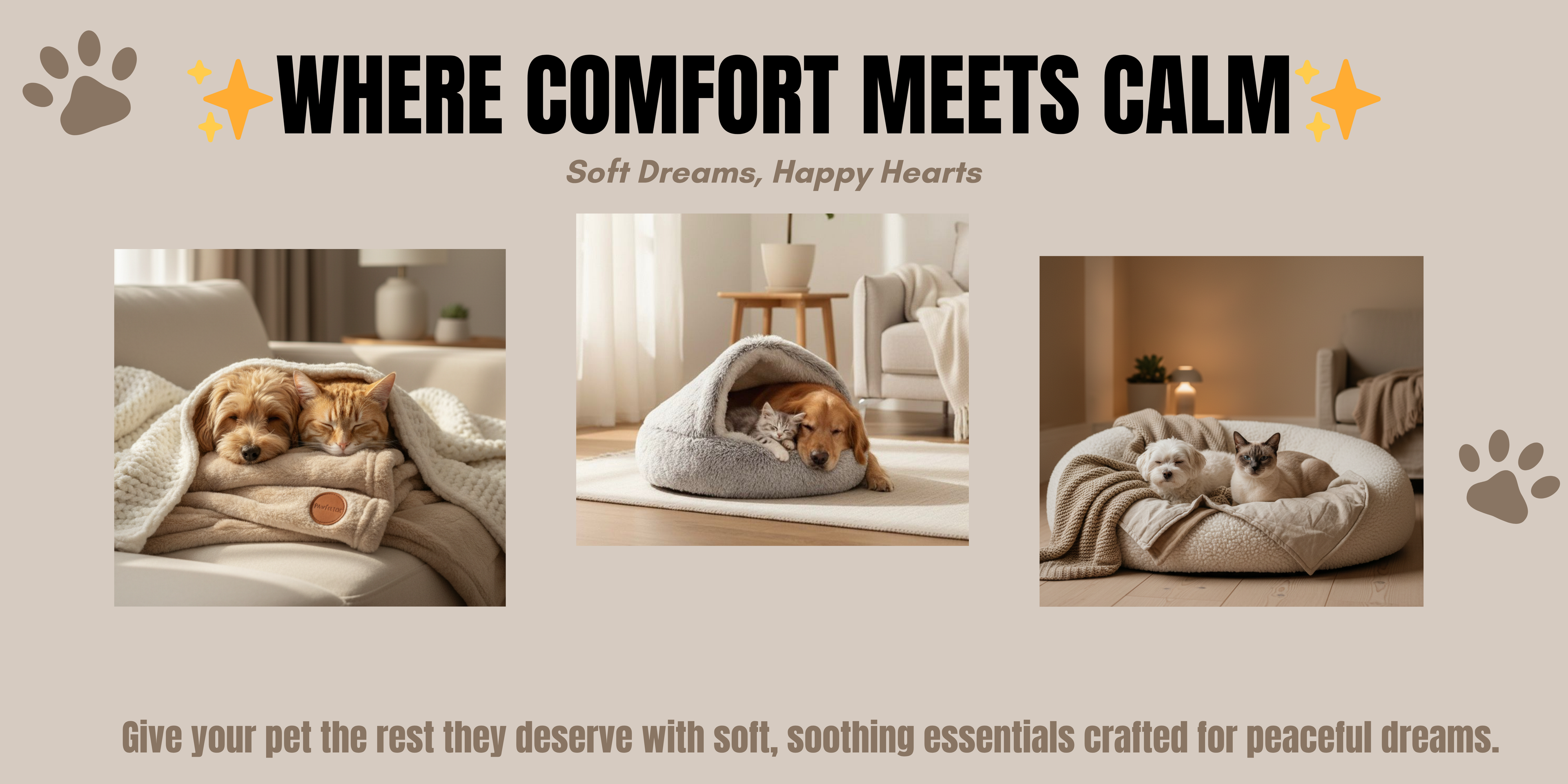 Cozy pet sleeping on a plush bed with soft blankets – Pawfectos Sleep & Relaxation Collection for peaceful rest.