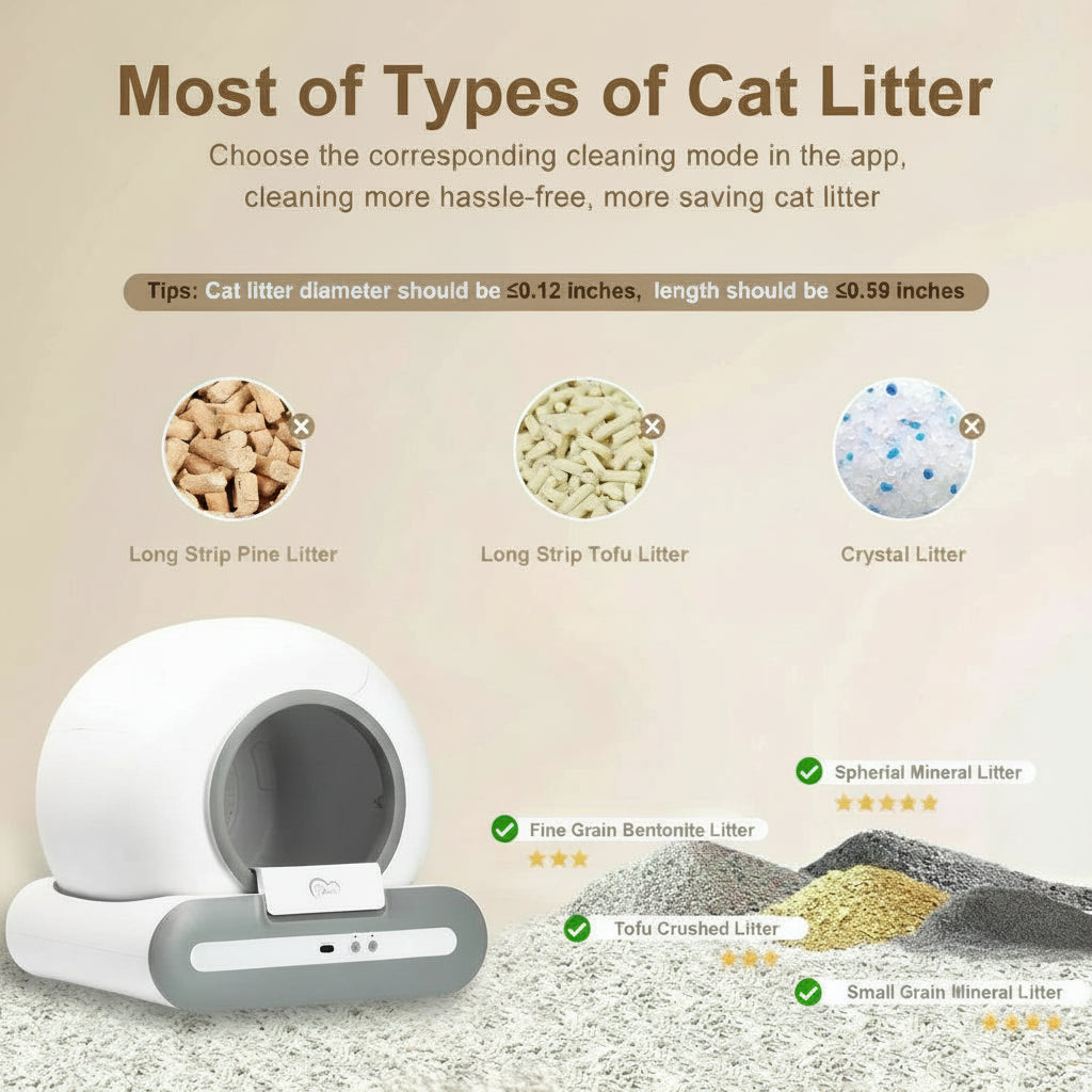 Large capacity automatic cat litter box interior view
