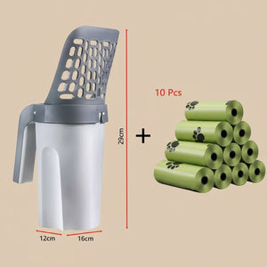 Litter Shovel + 10 Rolls Waste Bag