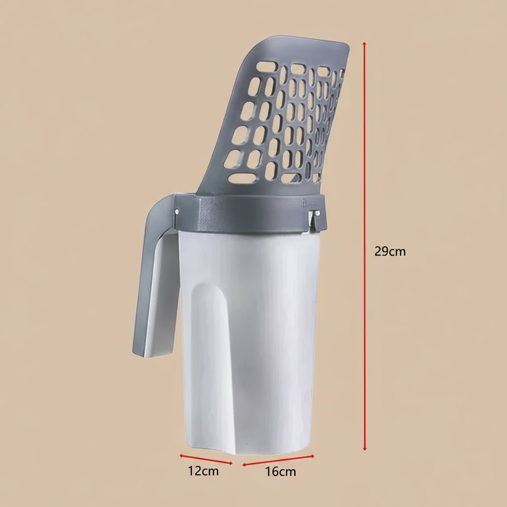 Cat litter shovel with removable trash bag for litter box