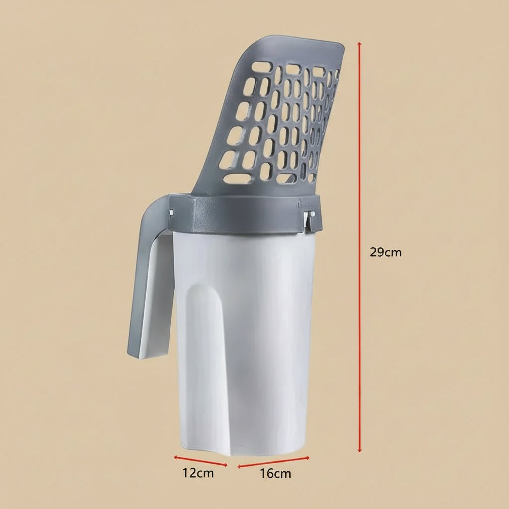 Pet litter cleaning tool – scoop and bin combo