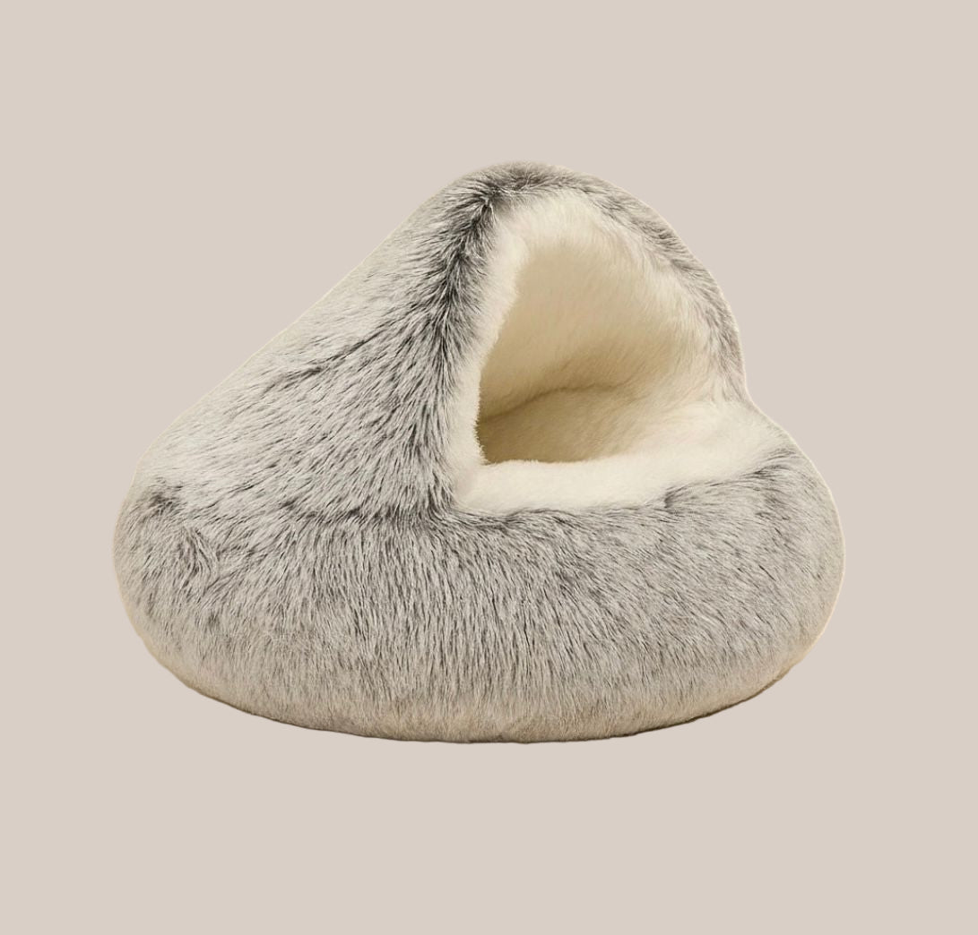 Brown Cozy Plush Pet Bed – Cats & Small Dogs - Pawfectos