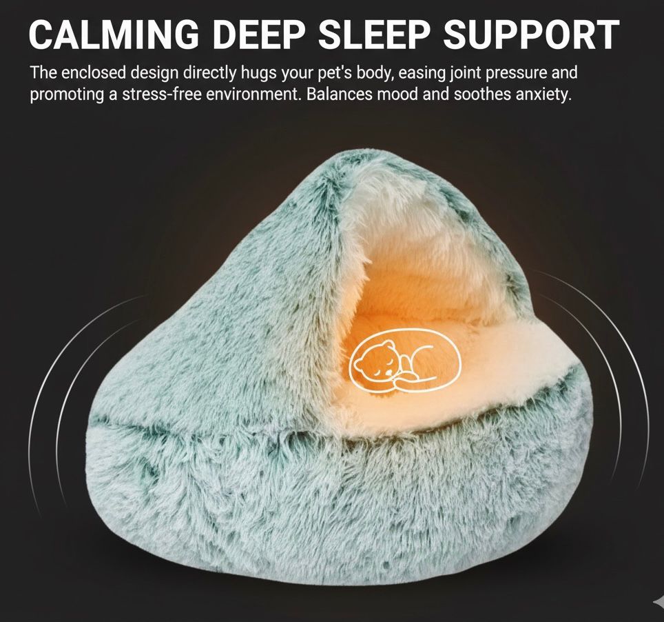 Calming Deep Sleep Support - Plush Pet Bed – Cats & Small Dogs - Pawfectos