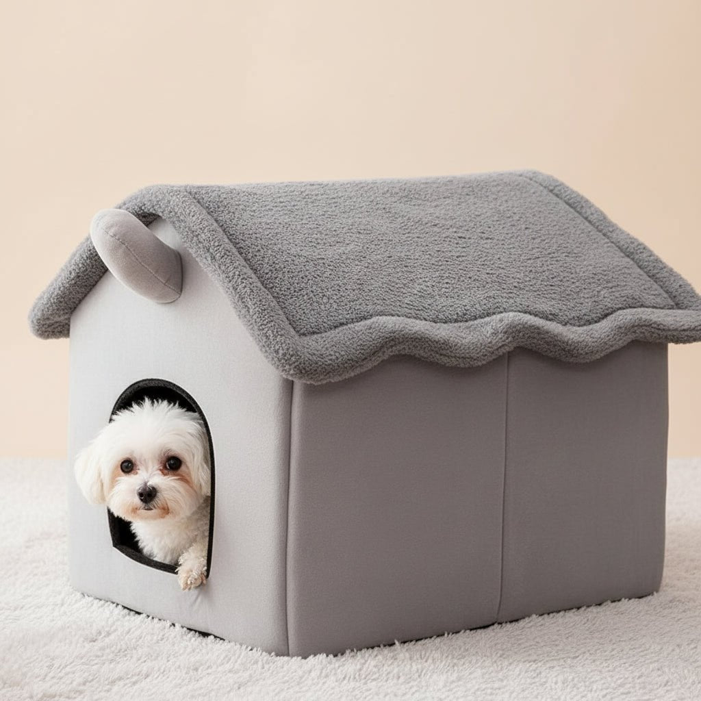 Foldable indoor cat bed