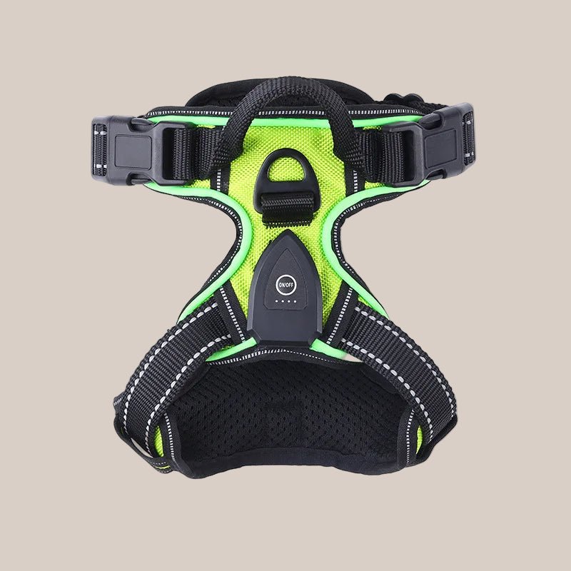 rechargeable led dog harness for nighttime visibility