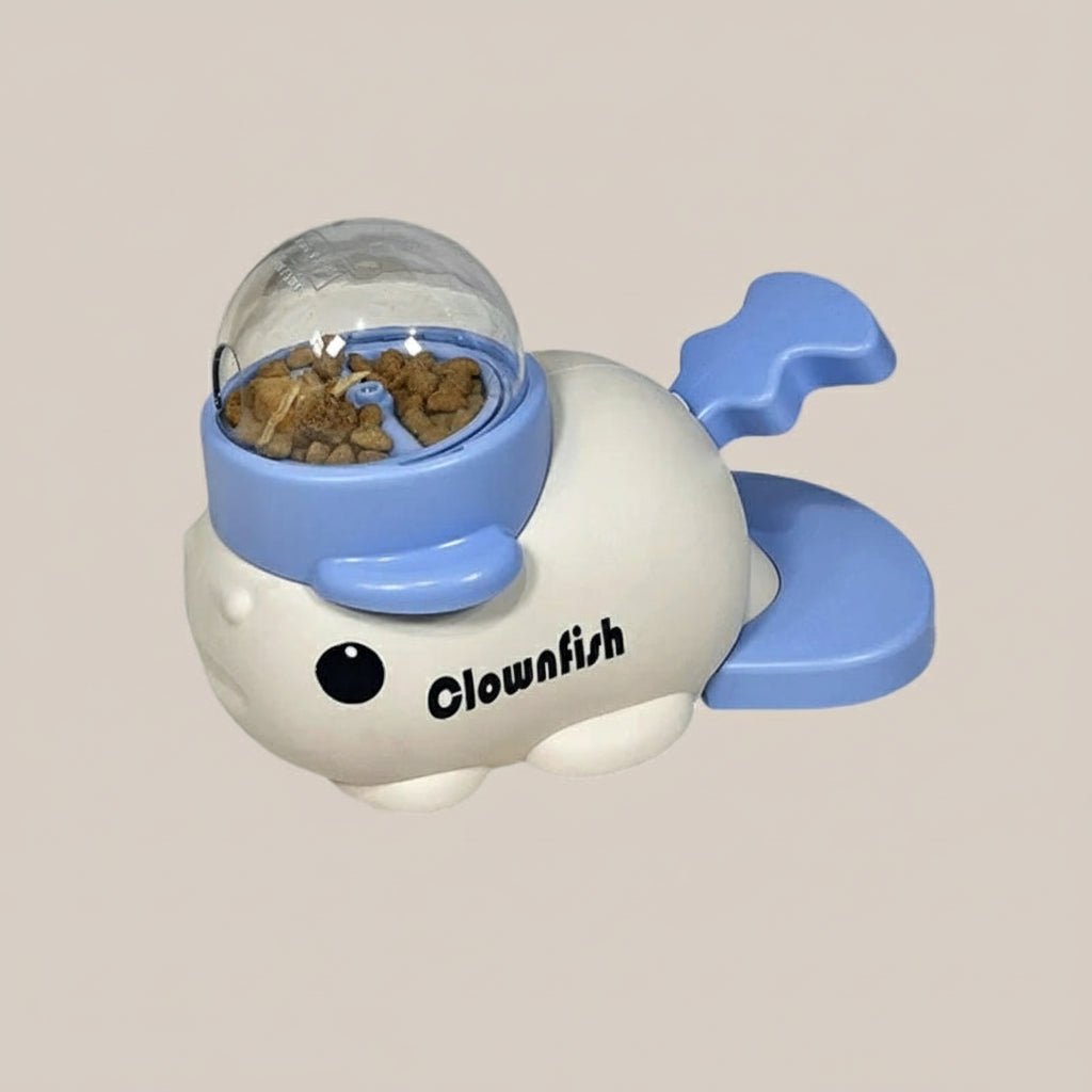 White Blue Whale-Shaped Interactive Feeder Toy